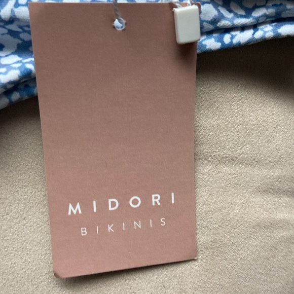 NWT Midori Pebbled Brayden Blue Patterned Bikini Bottom size S - Picture 3 of 5